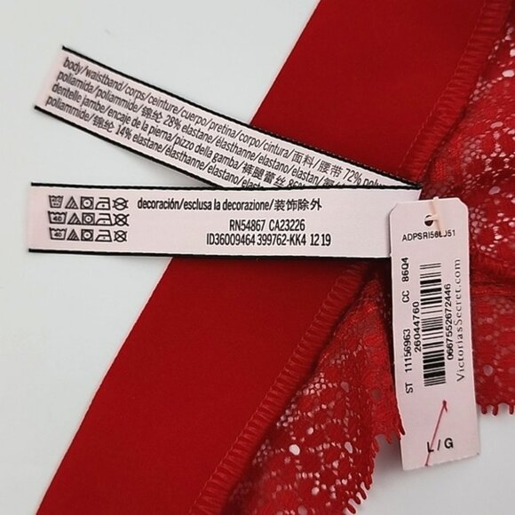 Victoria's Secret 2 Prs Red Very Sexy + Incredible Thong String Panties Sz Large - Picture 15 of 16
